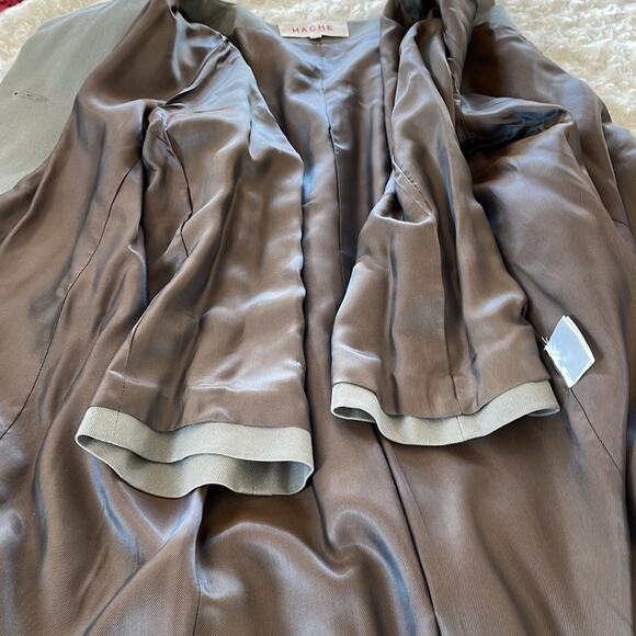 HACHE GRAY DRESS/COAT VIRGIN-WOOL MADE IN ITALY IT 46 - Picture 11 of 14